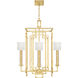 Cienfuegos 4 Light 24 inch Gold Chandelier Ceiling Light in Gold Leaf, Laminated White Fabric