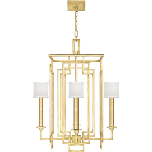 Cienfuegos 4 Light 24 inch Gold Chandelier Ceiling Light in Gold Leaf, Laminated White Fabric