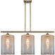Ballston Cobbleskill 3 Light 36 inch Antique Brass Island Light Ceiling Light in Mercury Glass