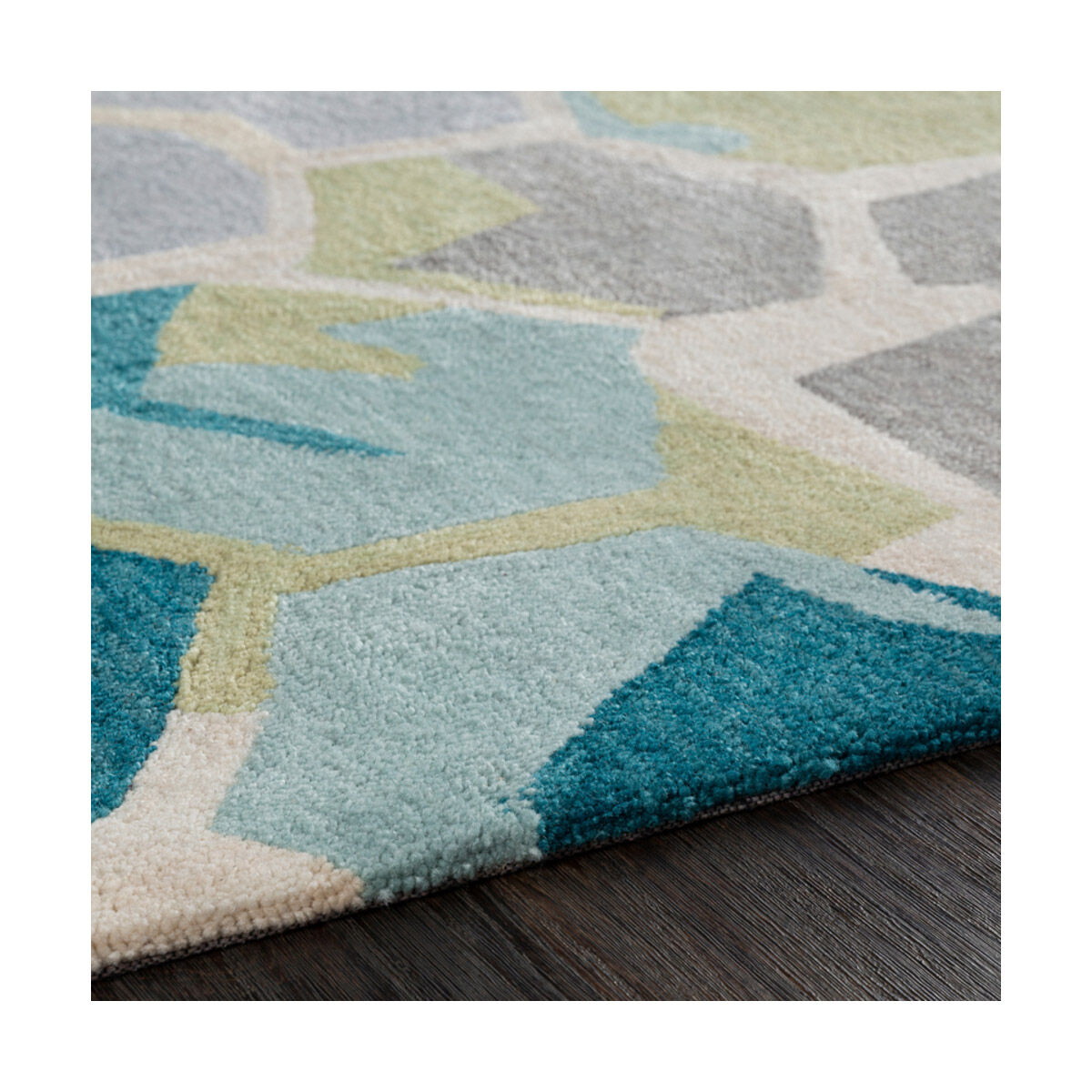 Rivera 36 X 24 inch Teal/Cream/Khaki/Olive/Medium Gray Rugs