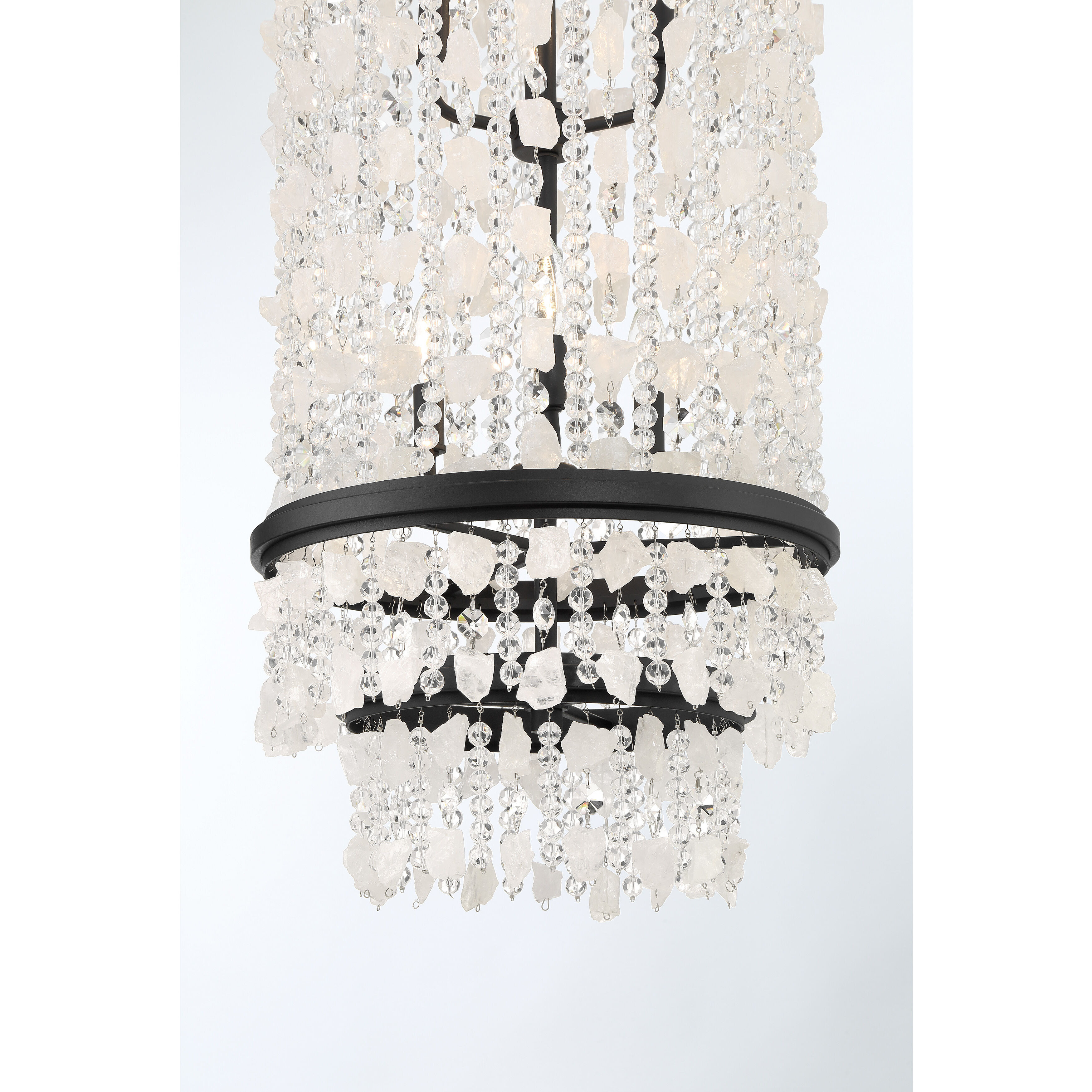 Shimmering Elegance 6 Light 16 inch Sand Coal Foyer Pendant Ceiling Light