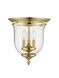 Legacy 3 Light 12 inch Polished Brass Flush Mount Ceiling Light