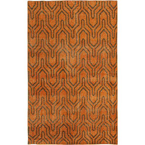 Zahra 132 X 96 inch Burnt Orange, Black Rug