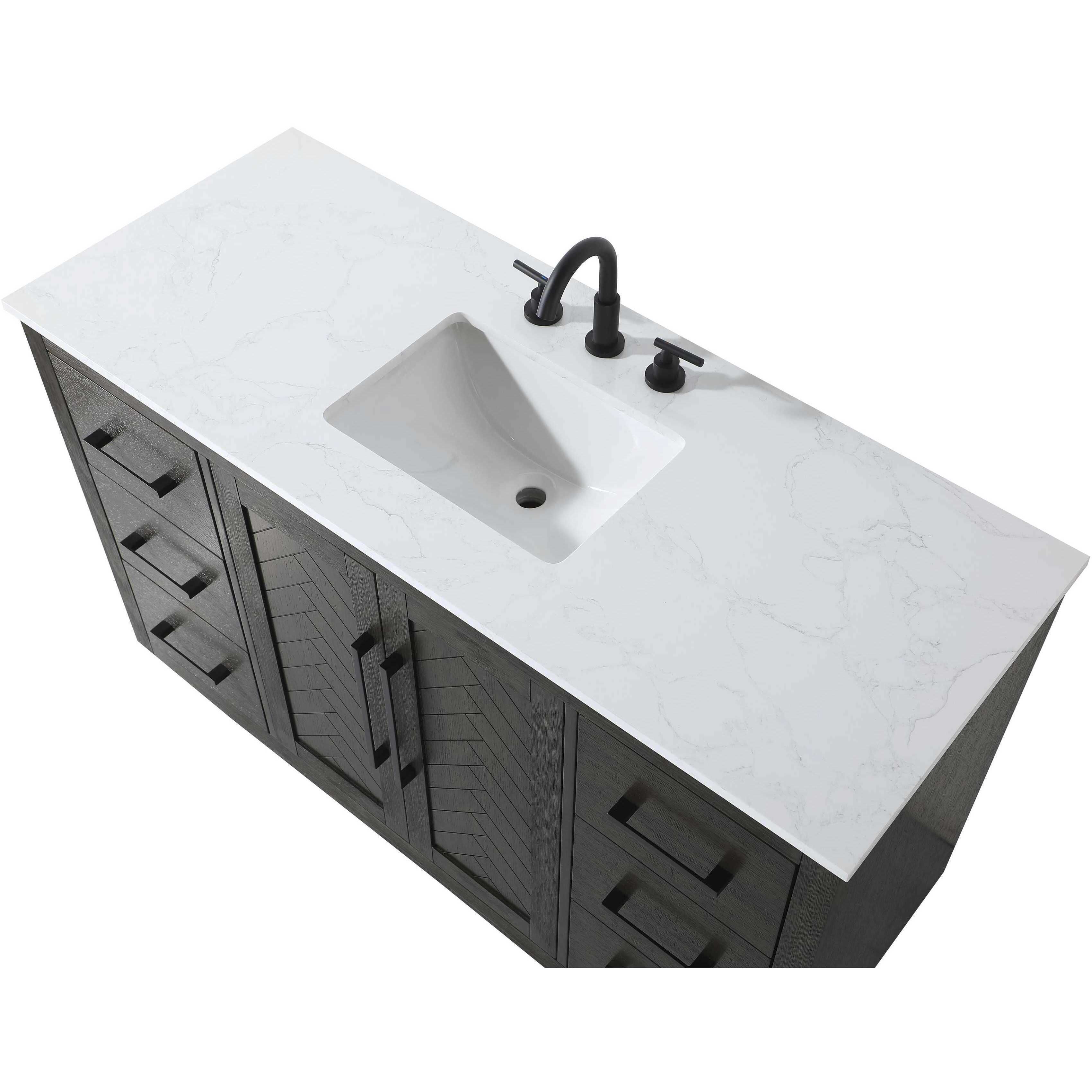 Chase 54 X 34 inch Chocolate Oak Bathroom Vanity Cabinet