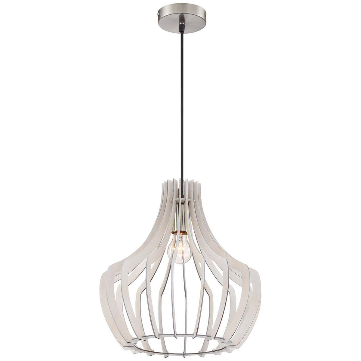 Wood 1 Light 24 inch White Pendant Ceiling Light