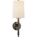 Thomas O'Brien Edie 1 Light 5.5 inch Bronze with Antique Brass Sconce Wall Light in Linen, Bronze and Hand-Rubbed Antique Brass