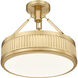 Quinn LED 15 inch Modern Gold Semi Flush Mount Ceiling Light