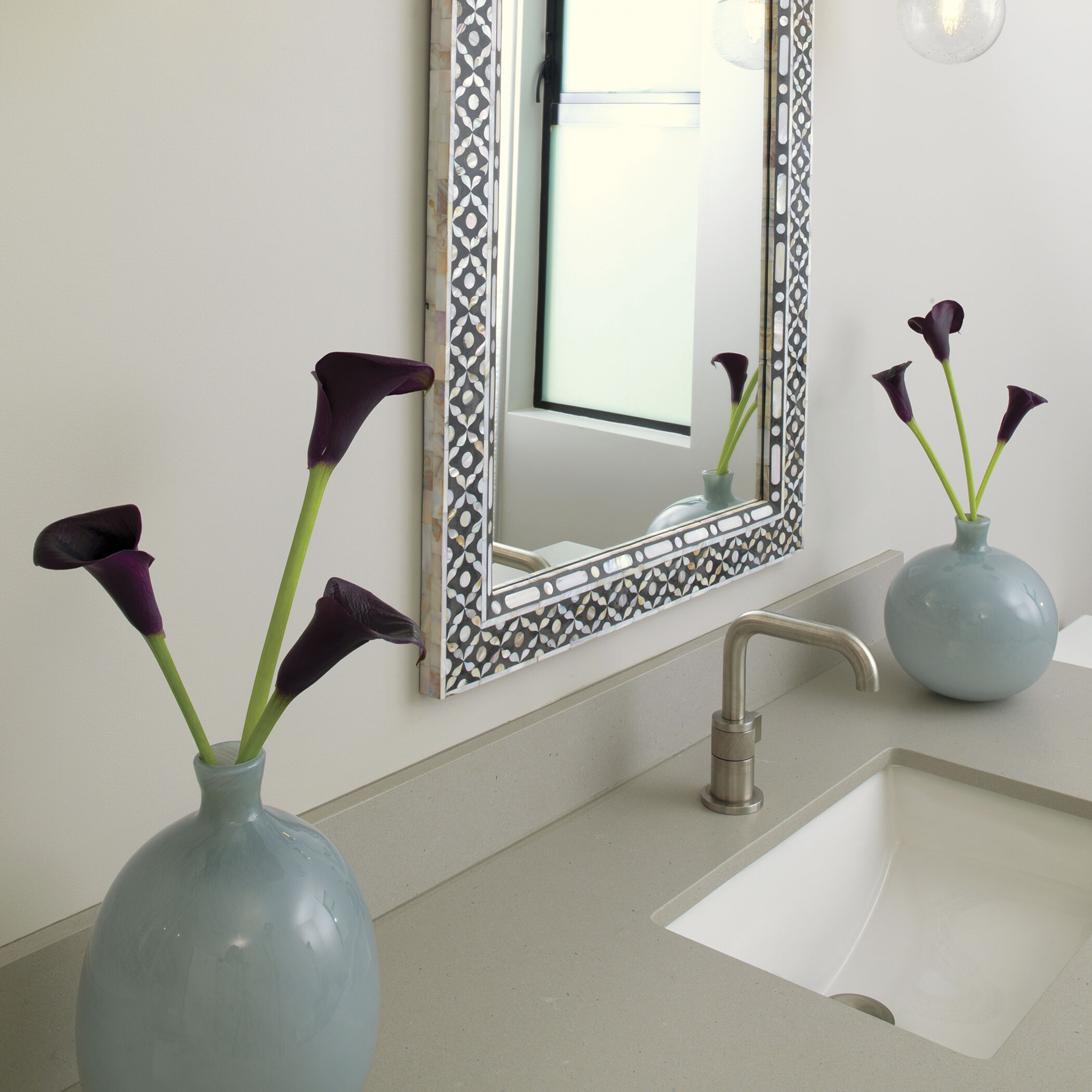 Minx 10 X 7.75 inch Vases in Grey Glass, Set of 2