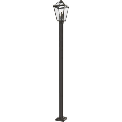 Talbot 3 Light 117.25 inch Oil Rubbed Bronze Outdoor Post Mounted Fixture in Seedy Glass