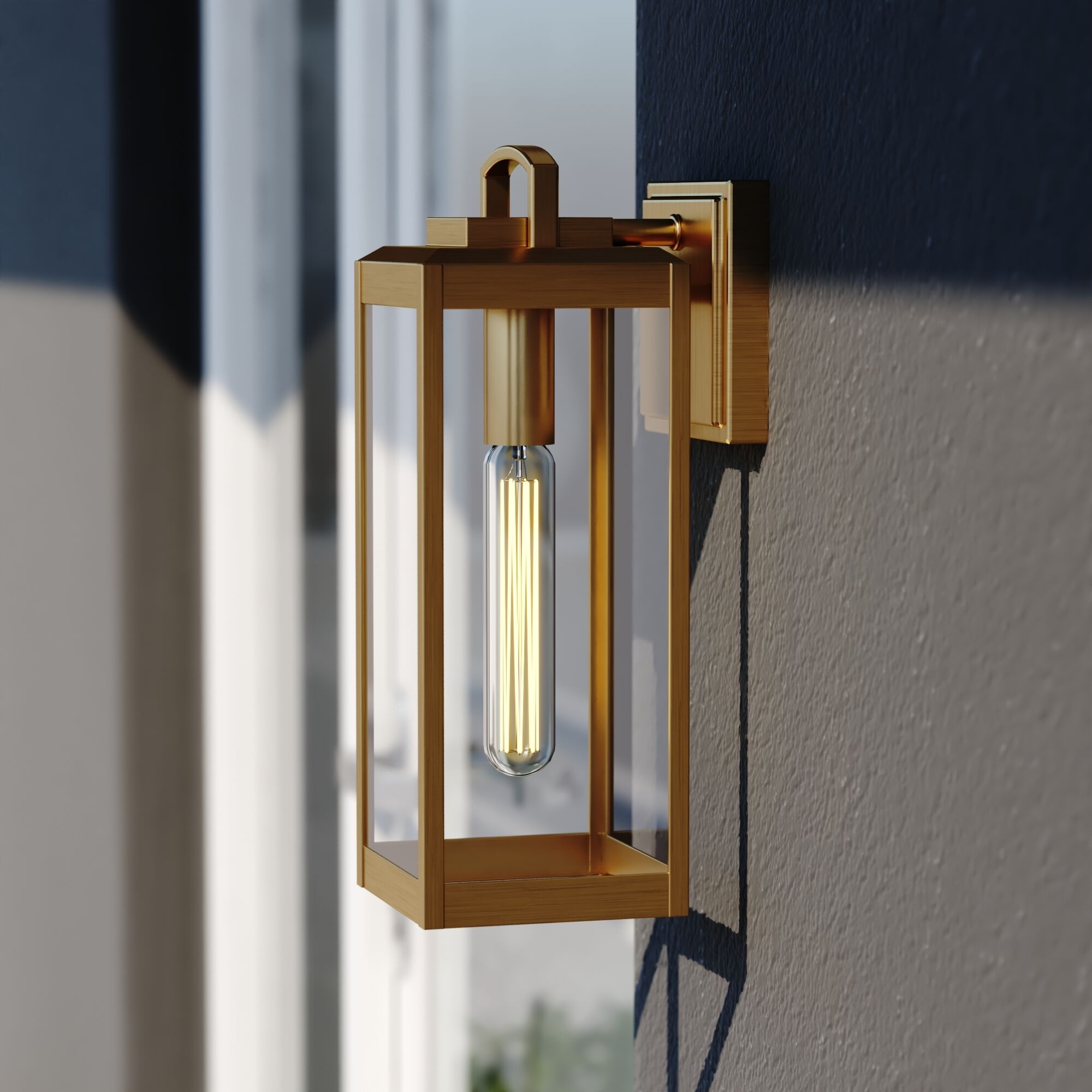 Kinzie LED 14.25 inch Vintage Brass Outdoor Wall