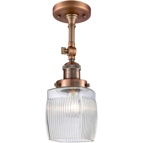 Franklin Restoration Colton 1 Light 6 inch Antique Copper Semi-Flush Mount Ceiling Light, Franklin Restoration