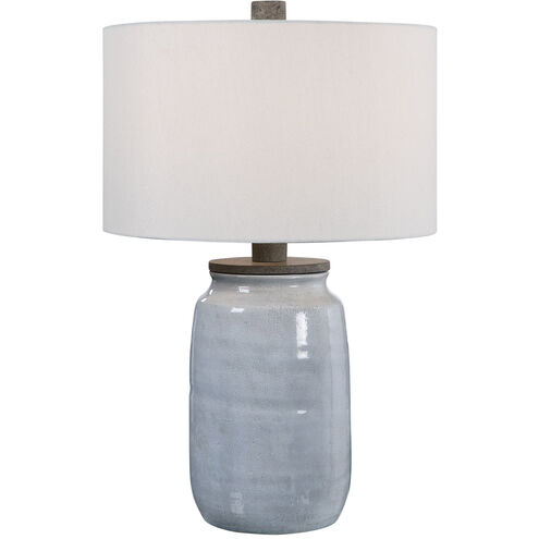 Dimitri 28 inch 150 watt Light Blue Crackle Glaze and Aged Charcoal Table Lamp Portable Light