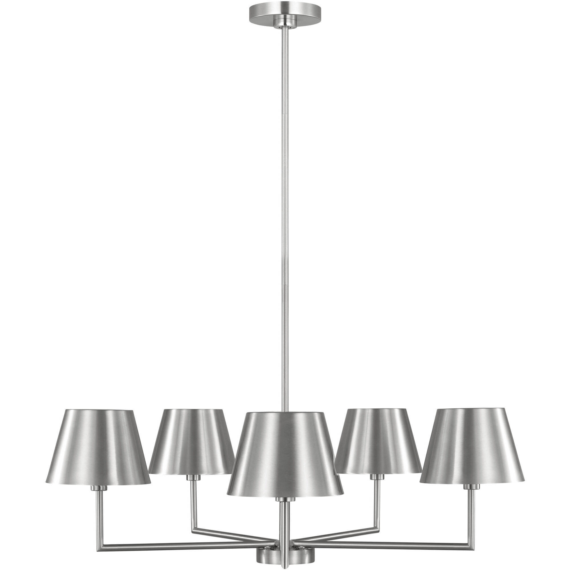 Drew & Jonathan Ender 5 Light 32.63 inch Brushed Nickel Chandelier Ceiling Light, Medium
