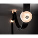 Art & Alchemy SNAPS LED 4 inch Sterling Pendant Ceiling Light in Black Leather with Alabaster, Small