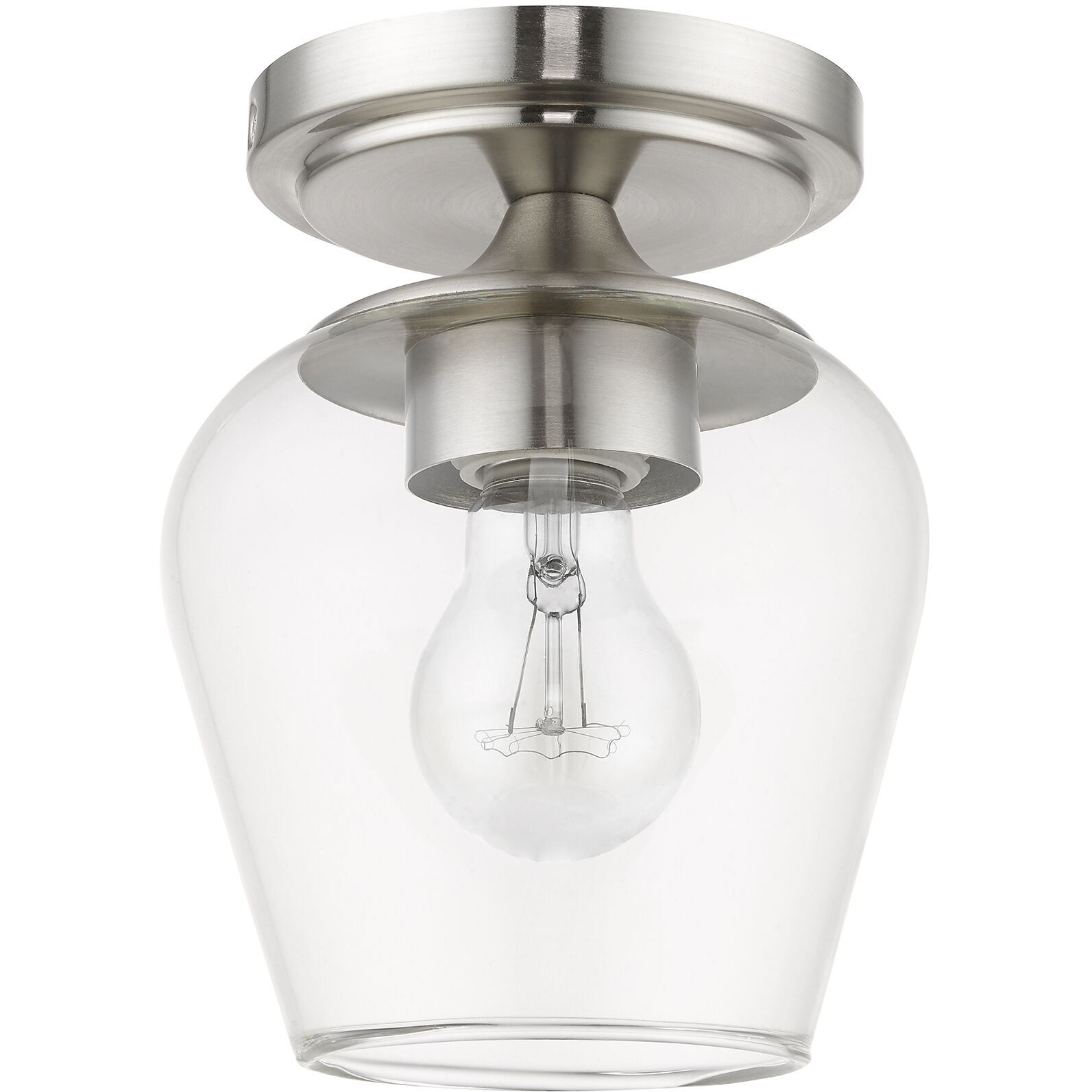 Willow 1 Light 6 inch Brushed Nickel Flush Mount Ceiling Light