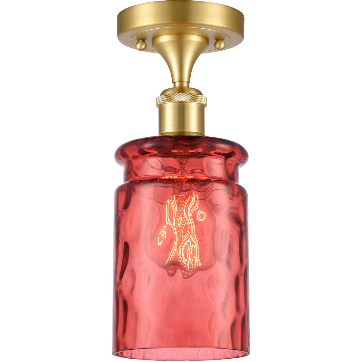 Ballston Candor LED 4.75 inch Satin Gold Semi-Flush Mount Ceiling Light, Ballston