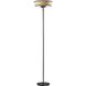 Harper 71 inch 150.00 watt Black Floor Lamp Portable Light in Natural Woven Paper with Black Trim 