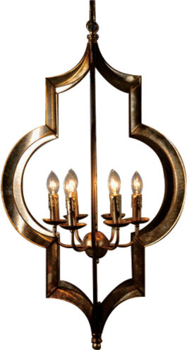 RD Series 24 inch Quatrefoil Bronze Metal Pendant Ceiling Light