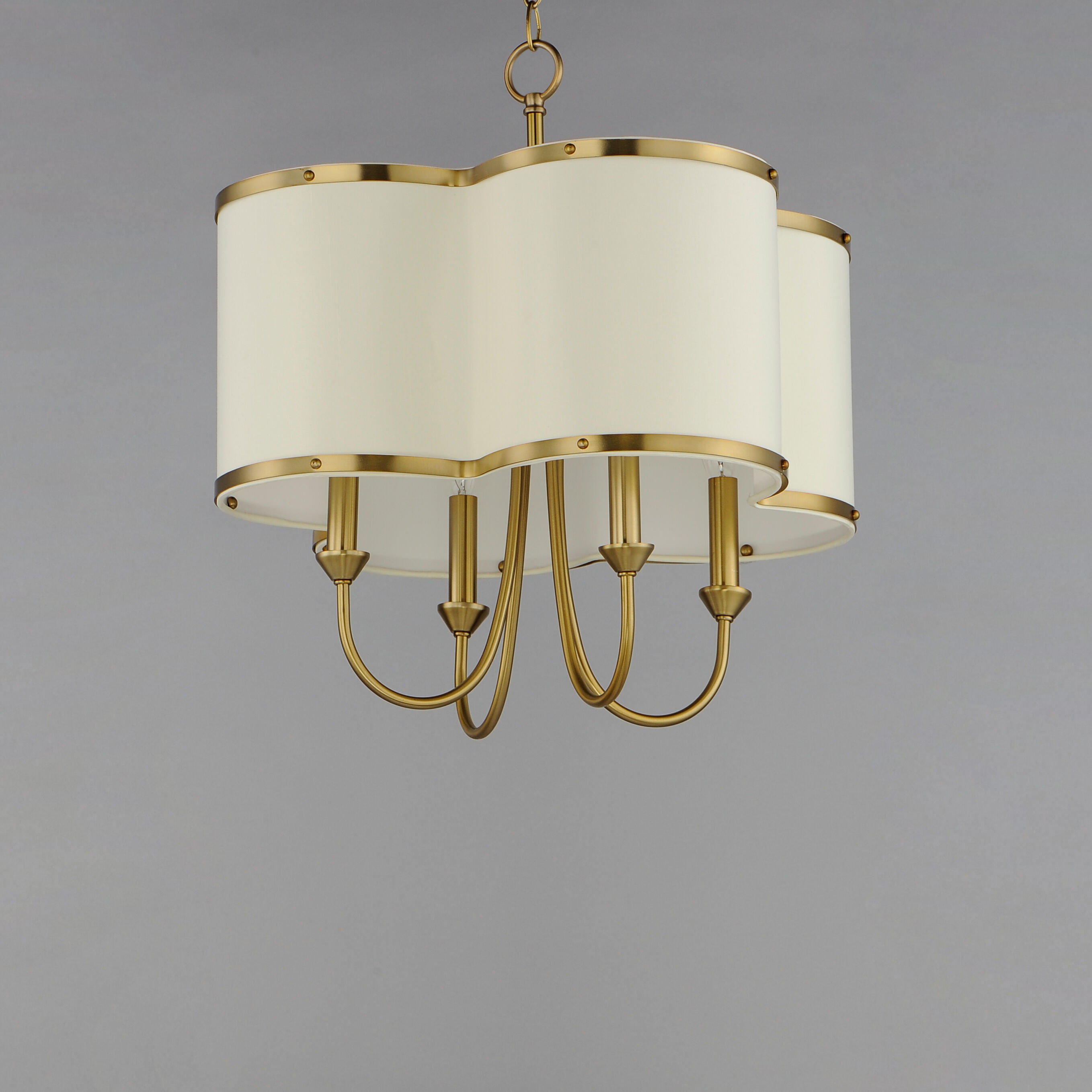 Clover 4 Light 20 inch Satin Brass Chandelier Ceiling Light