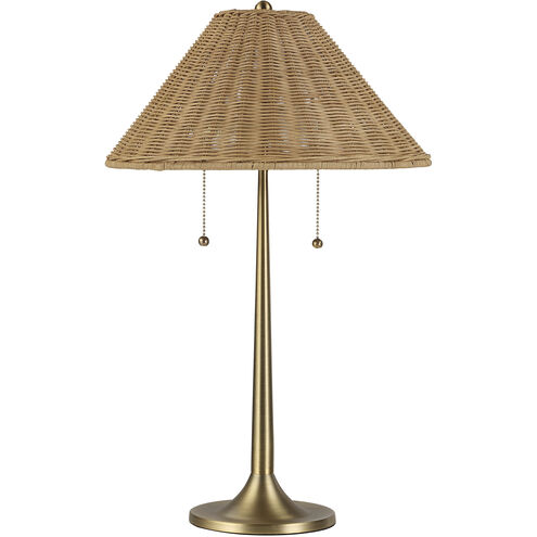Viana 22 inch 40.00 watt Dark Antique Brushed Brass Table Lamp Portable Light