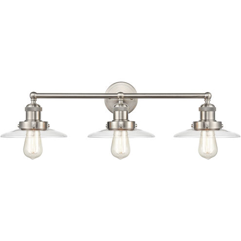 English Pub 3 Light 28 inch Satin Nickel Vanity Light Wall Light