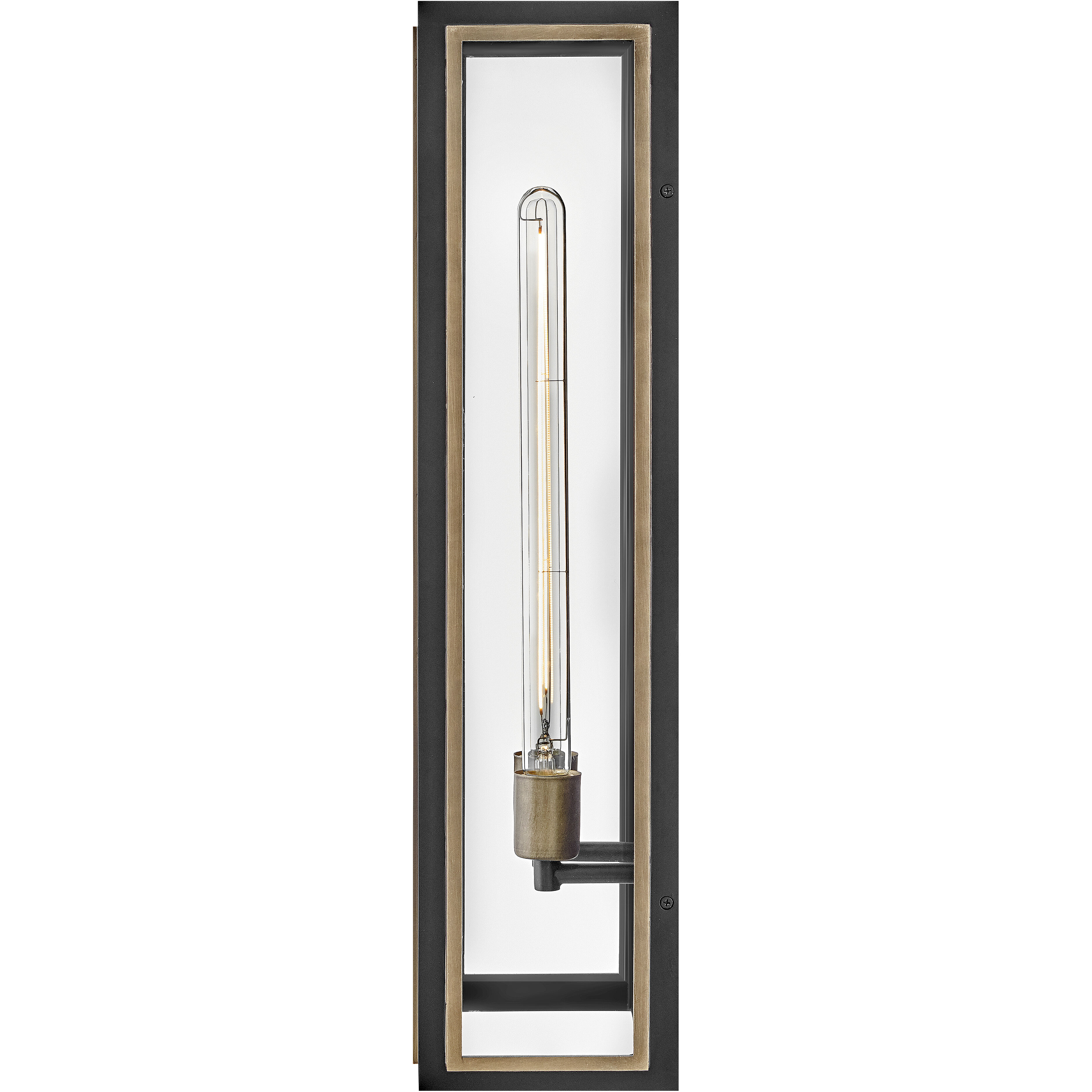 Shaw 2 Light 25 inch Black with Burnished Bronze Outdoor Wall Mount