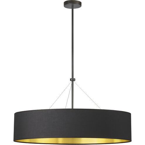 Pallavi 4 Light 30 inch Matte Black Chandelier Ceiling Light in Black/Gold Jewel Tone