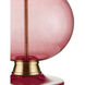 Jocasta 27.75 inch 150 watt Clear Red and Brass Table Lamp Portable Light