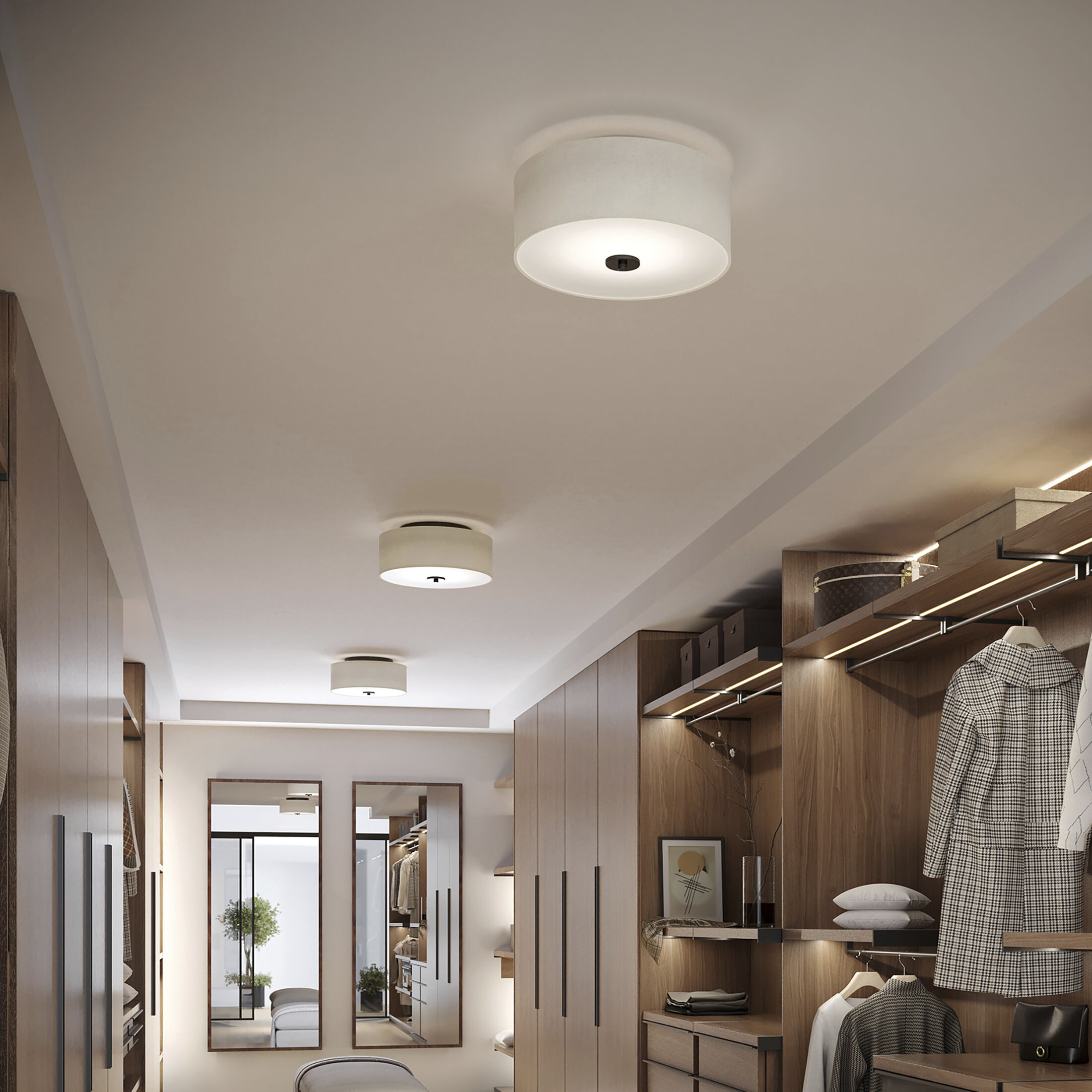 Mark 2 Light 13 inch Antique Bronze Flush Mount Ceiling Light