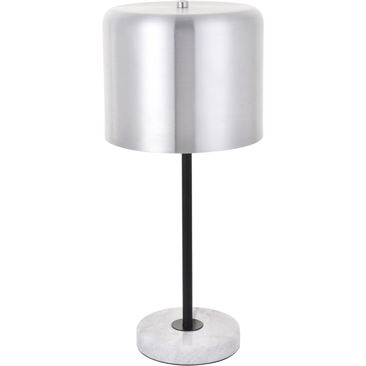 Exemplar 21 inch 40 watt Brushed Nickel and Black with White Marble Table lamp Portable Light in Burnished Nickel