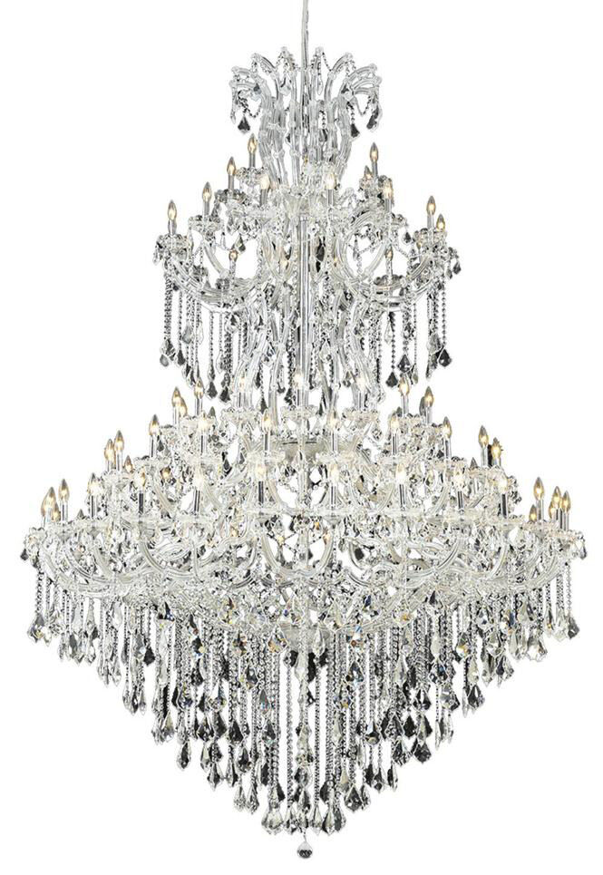 Maria Theresa 85 Light 72 inch Chrome Foyer Ceiling Light in Clear, Royal Cut