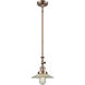 Franklin Restoration Halophane 1 Light 8.5 inch Antique Copper Mini Pendant Ceiling Light in Incandescent, Clear Halophane Glass, Franklin Restoration