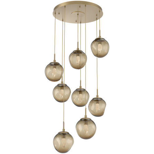 Aster LED LED Gilded Brass Chandelier Ceiling Light, Round Multi-Port