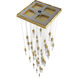 Aspen LED 36 inch Brushed Brass Multi Port Pendant Ceiling Light in Bubbled