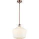 Ballston Cindyrella LED 12 inch Antique Copper Mini Pendant Ceiling Light in Matte White Glass