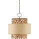 Isola 4 Light 18.25 inch Khaki/Natural Water Hyacinth Pendant Ceiling Light