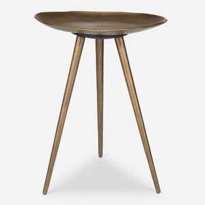 Lily Pad 21 X 16 inch Antique Brass Accent Table
