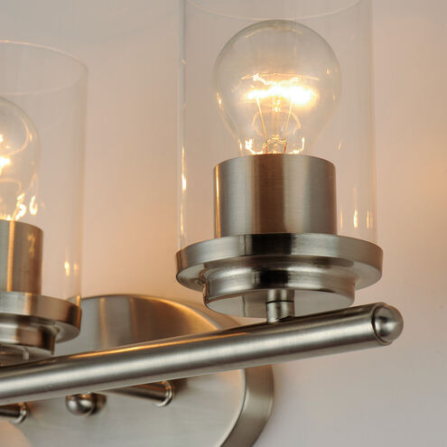 Corona 3 Light 19 inch Satin Nickel Bath Vanity Wall Light in Clear