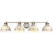 Kinsley 4 Light 39.38 inch Aged Galvanized Steel Bath Vanity Light Wall Light in Antique Ivory