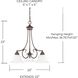 Hometown 3 Light 22 inch Bronze Chandelier Ceiling Light