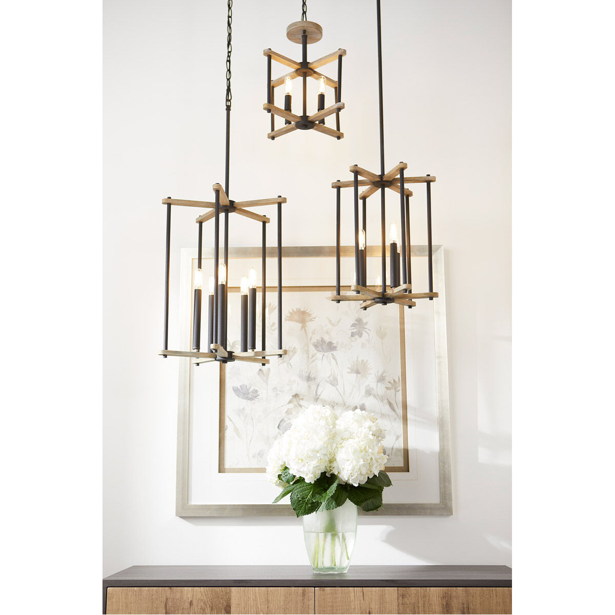 Silva 3 Light 13 inch Noir with Weathered Oak Entry Ceiling Light