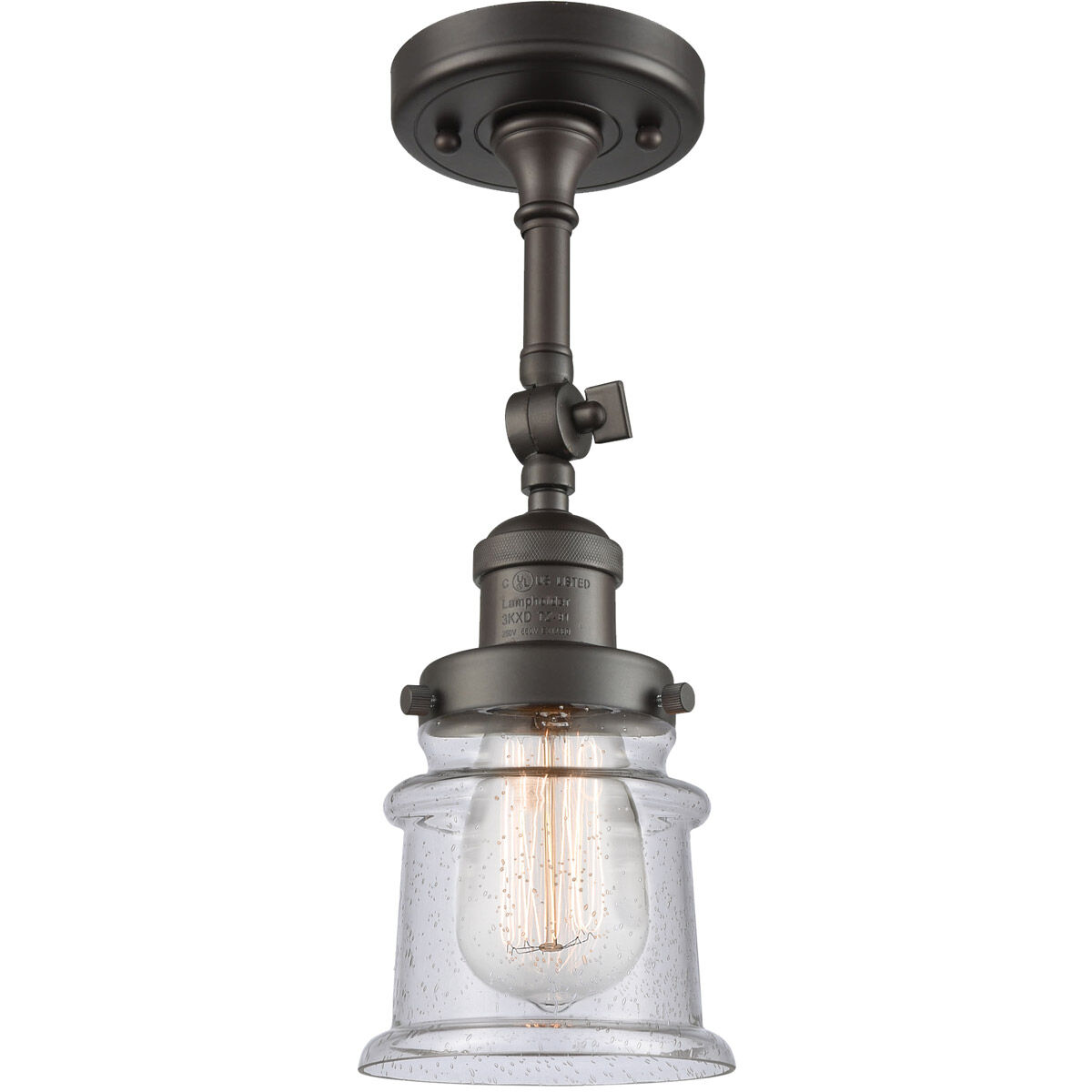 Franklin Restoration Small Canton 1 Light 7 inch Oil Rubbed Bronze Sconce Wall Light in Seedy Glass, Franklin Restoration