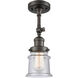 Franklin Restoration Small Canton 1 Light 7 inch Oil Rubbed Bronze Sconce Wall Light in Seedy Glass, Franklin Restoration