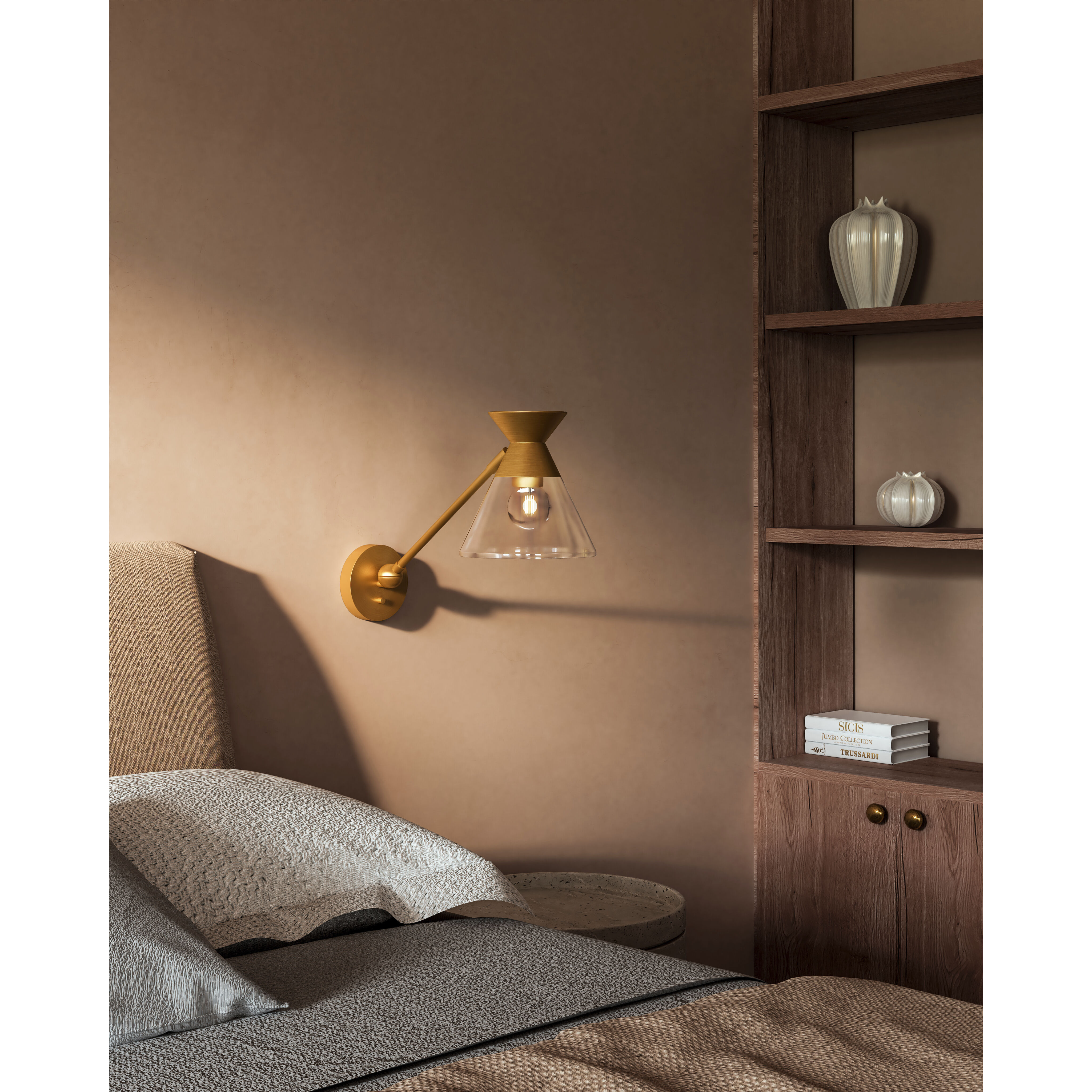 Alora Mood Mauer Wall/Ceiling Light Wall Light in Brushed Gold