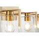 Fort Worth 4 Light 30 inch Aged Brass Vanity Light Wall Light 