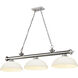 Cordon 3 Light 57.25 inch Brushed Nickel Billiard Ceiling Light in Matte Opal Glass