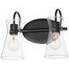 Ava 2 Light 13.5 inch Black Bath Vanity Wall Light