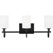 Oak Moore 3 Light 23.88 inch Midnight Black Bath Vanity Wall Light