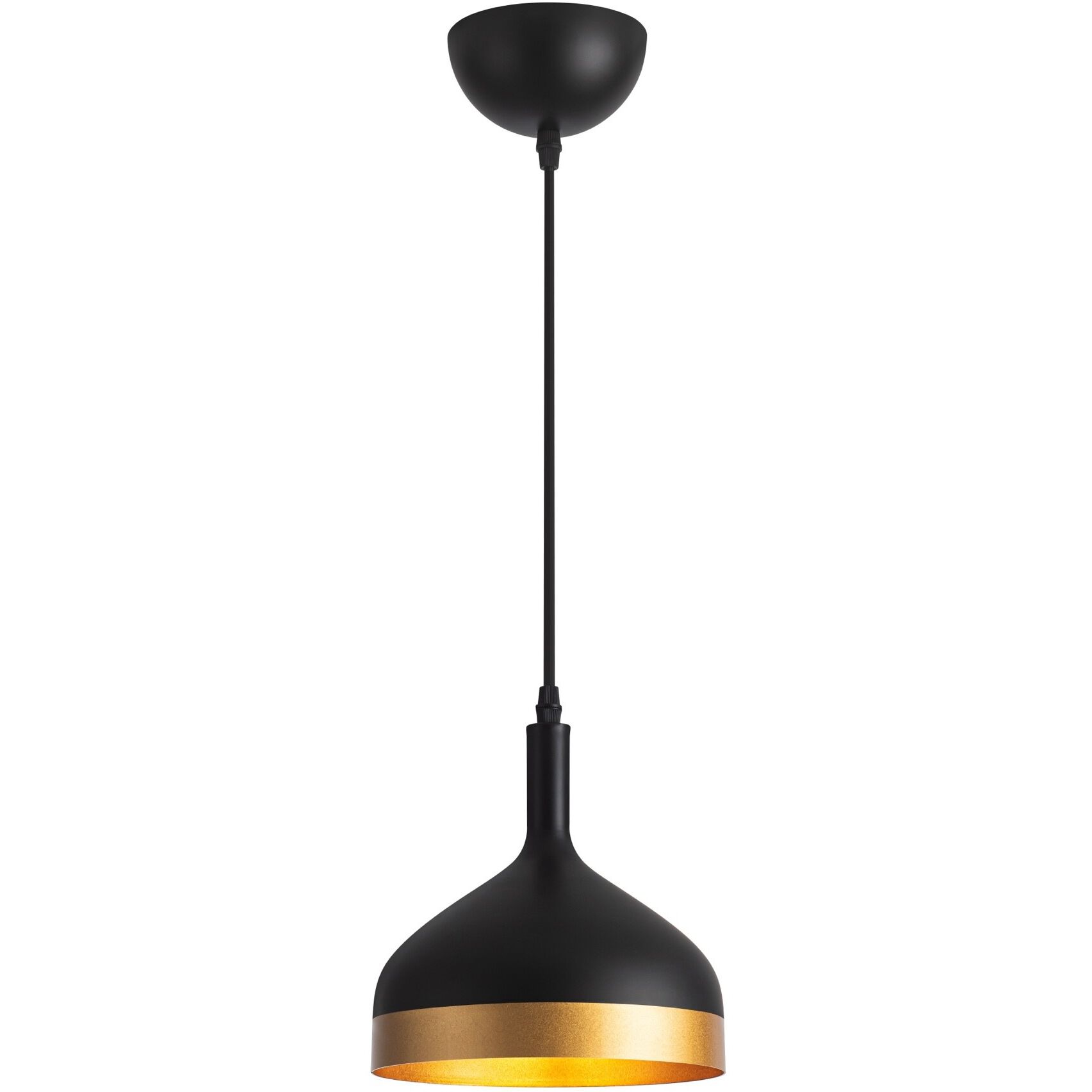 Dash LED 8 inch Black and Gold Pendant Ceiling Light