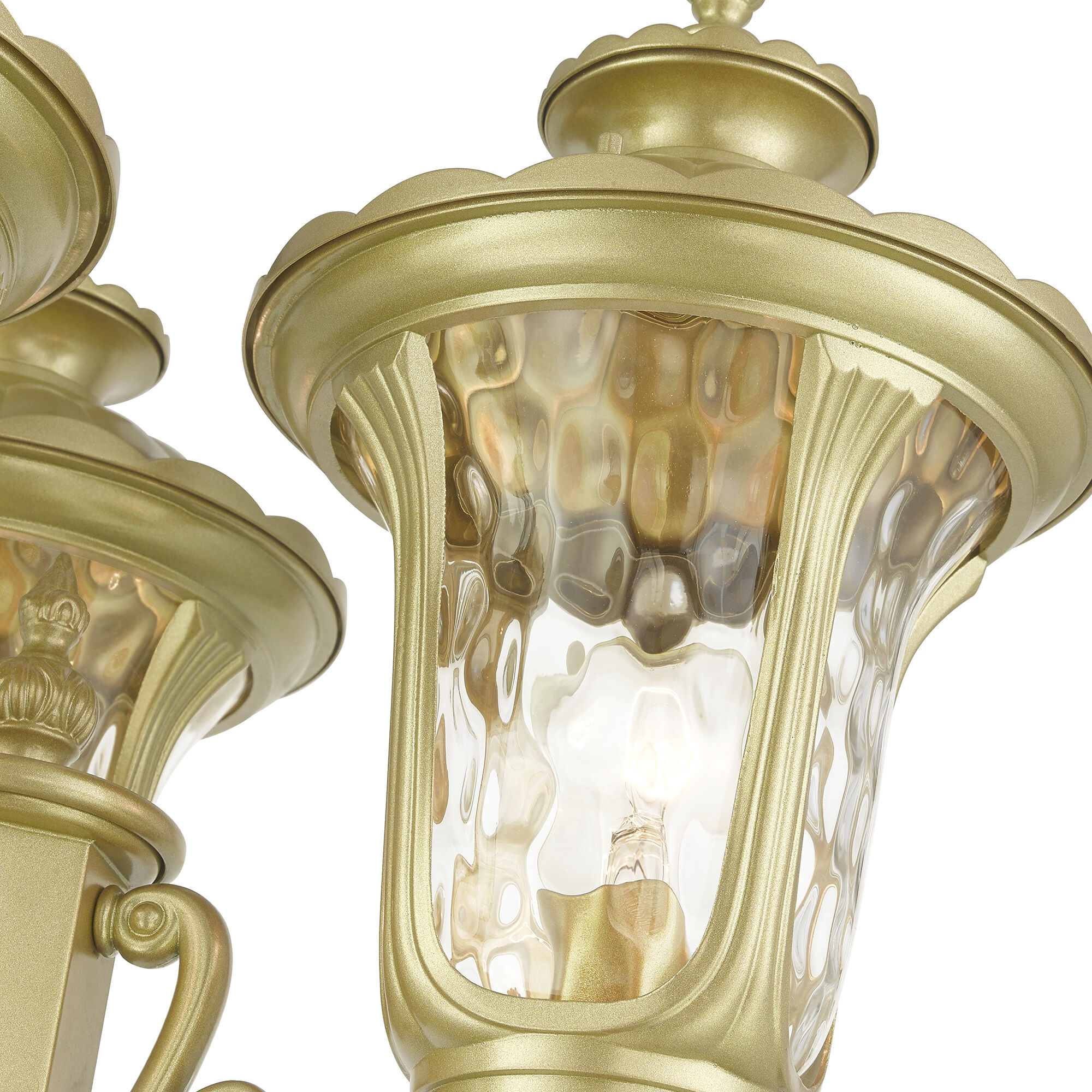 Oxford 3 Light 87 inch Soft Gold Outdoor Post Light, 3-Head